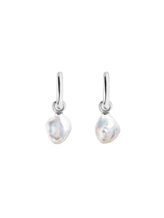 Ora Pearls Aetia Keshi Pearl Hoop Earrings - Silver EHPSQKSS