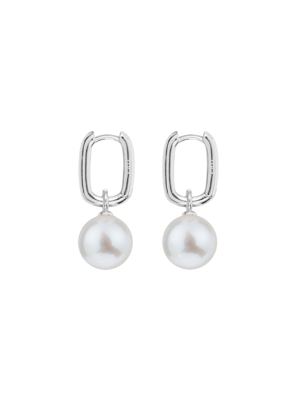 Ora Pearls Aetia Round Pearl Hoop Earrings - Large - Silver EHPSQWLSS