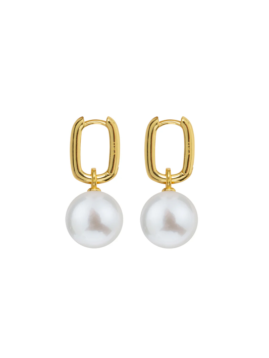 Ora Pearls Aetia Round Pearl Hoop Earrings - X Large - Gold EHPSQWXLGV
