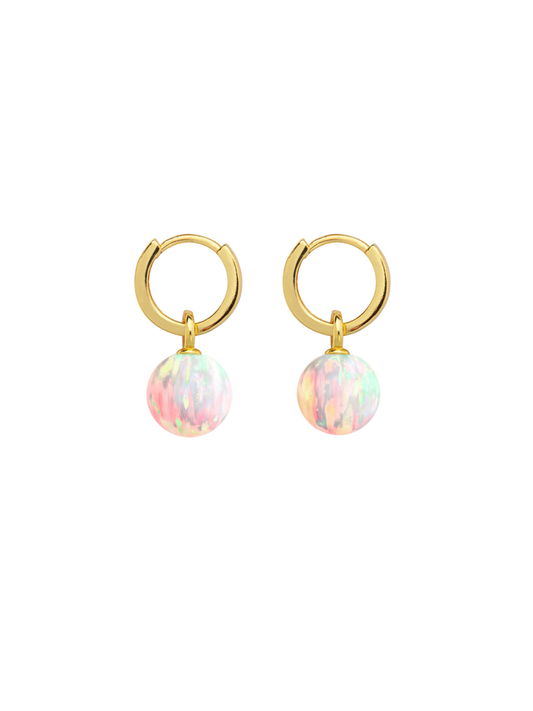 Ora Pearls Sun Opal Hoop Earrings - Gold EHPSUNG