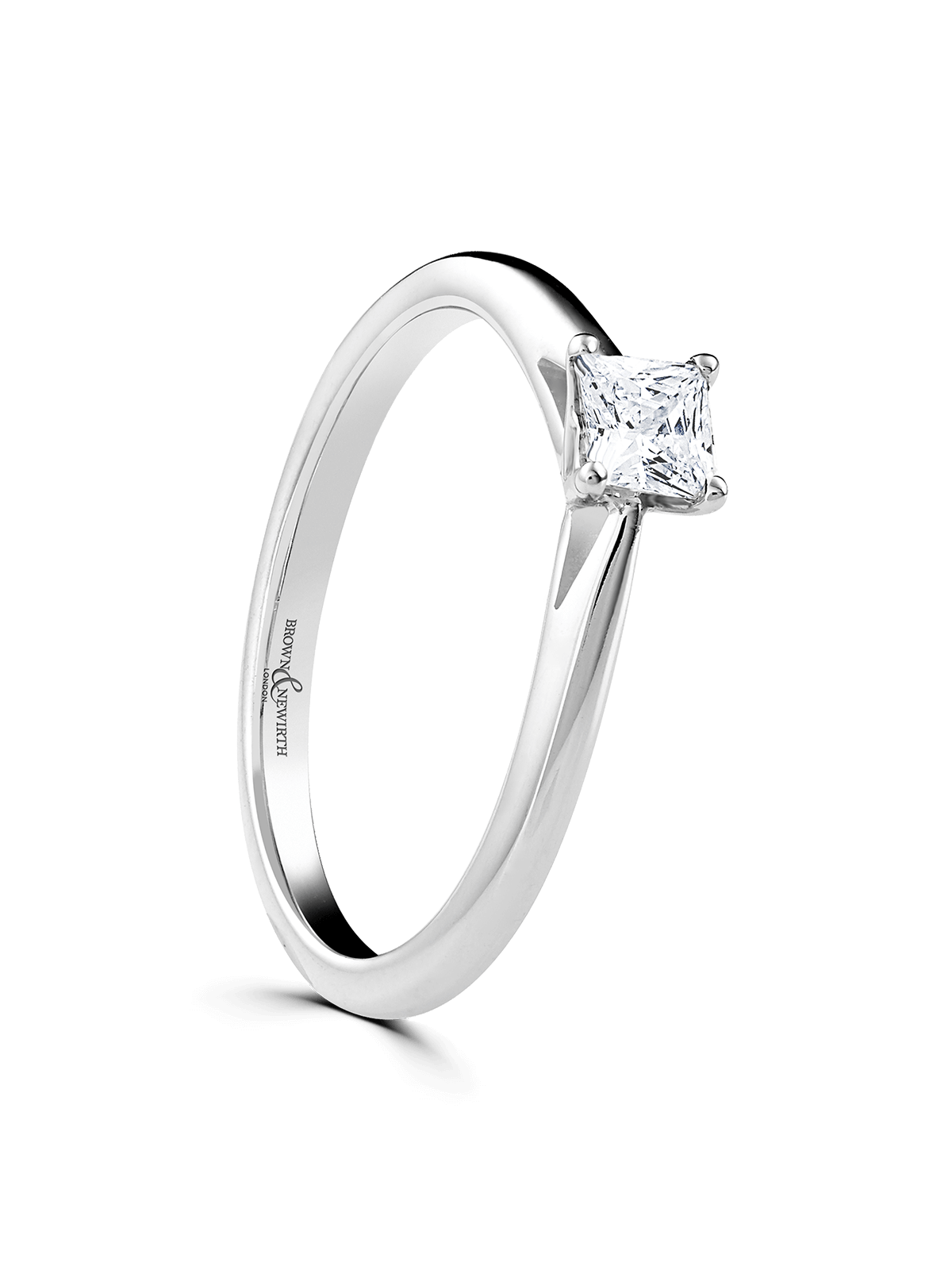 Diamond Solitaire Engagement Ring 0.33ct Princess Cut in Platinum