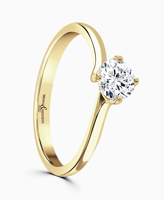 9ct Yellow Gold 0.7ct Mount with G-SI1 Stones