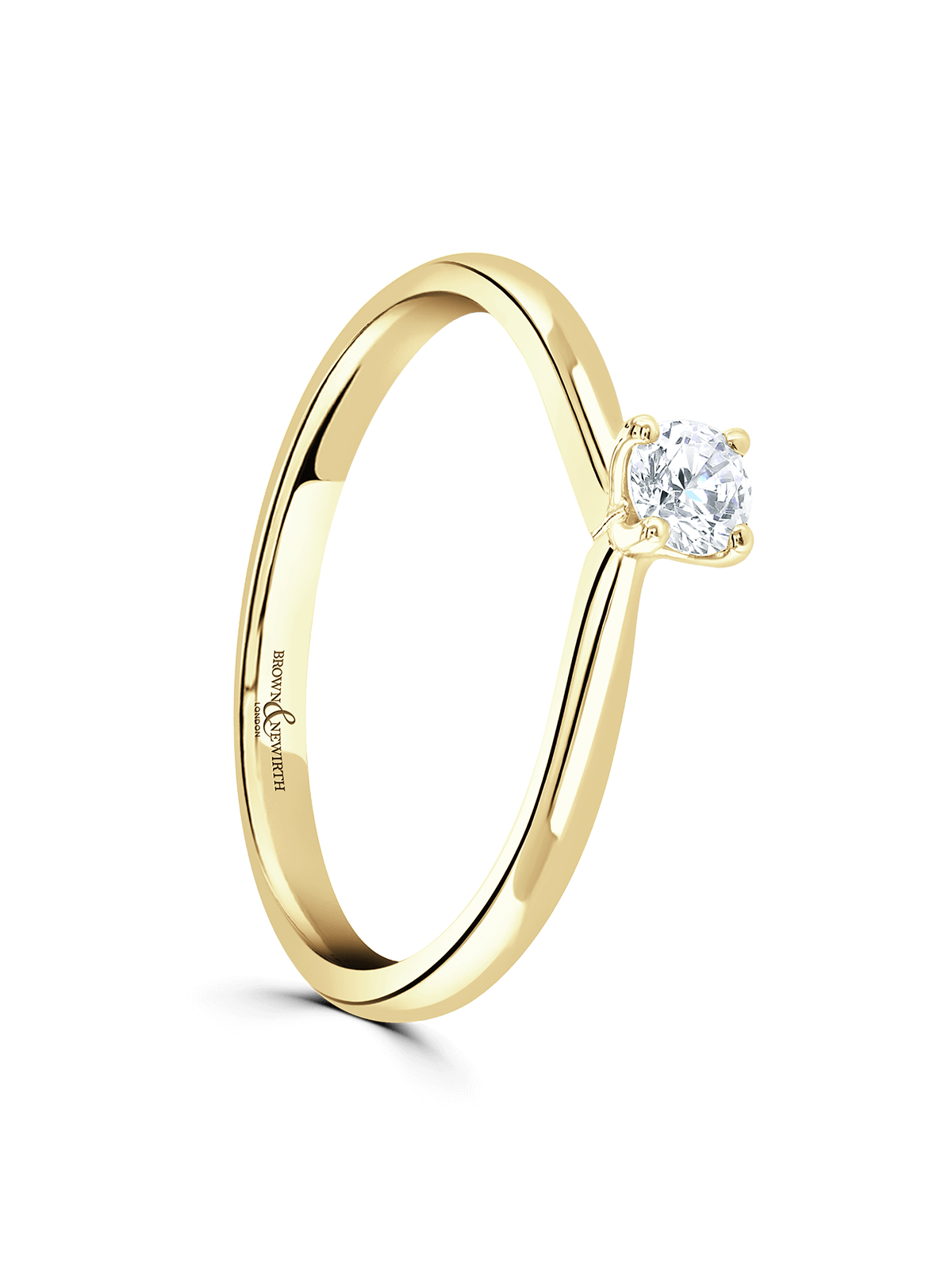 Brown & Newirth Passion 0.15ct Brilliant Cut Diamond Solitaire Engagement Ring in 9ct Yellow Gold