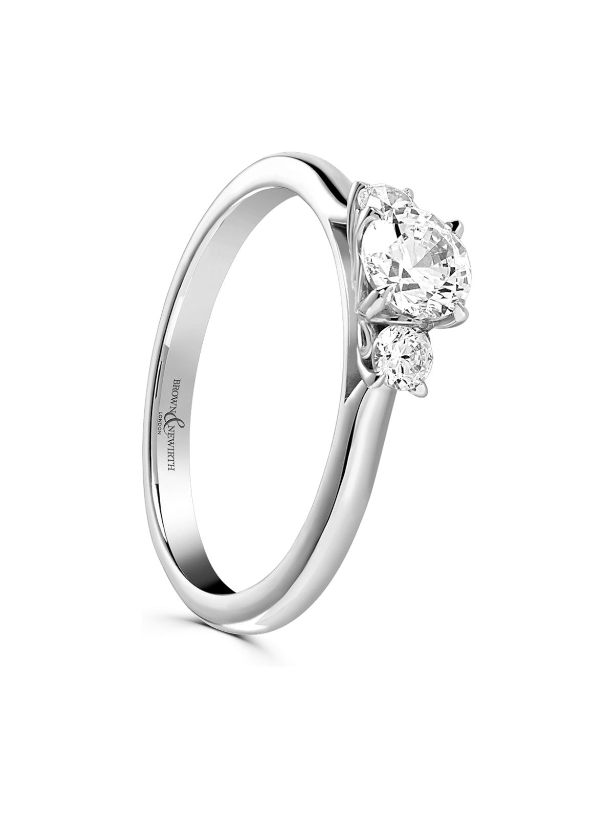 Diamond Three Stone Engagement Ring 0.50ct Certificated Round Brilliant Cut in Platinum