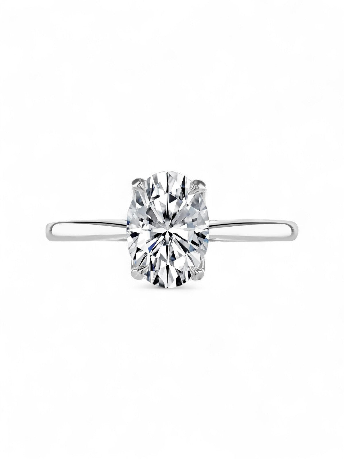 Lab Grown Diamond Solitaire Engagement Ring 1.50ct Oval Cut in Platinum