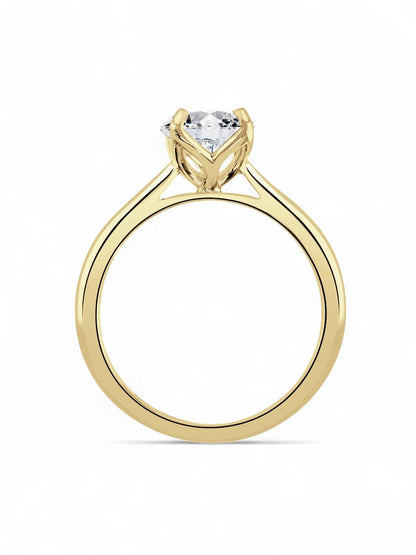 Lab Grown Diamond Solitaire Engagement Ring 2.00ct Oval Cut Ring in 18ct Yellow Gold