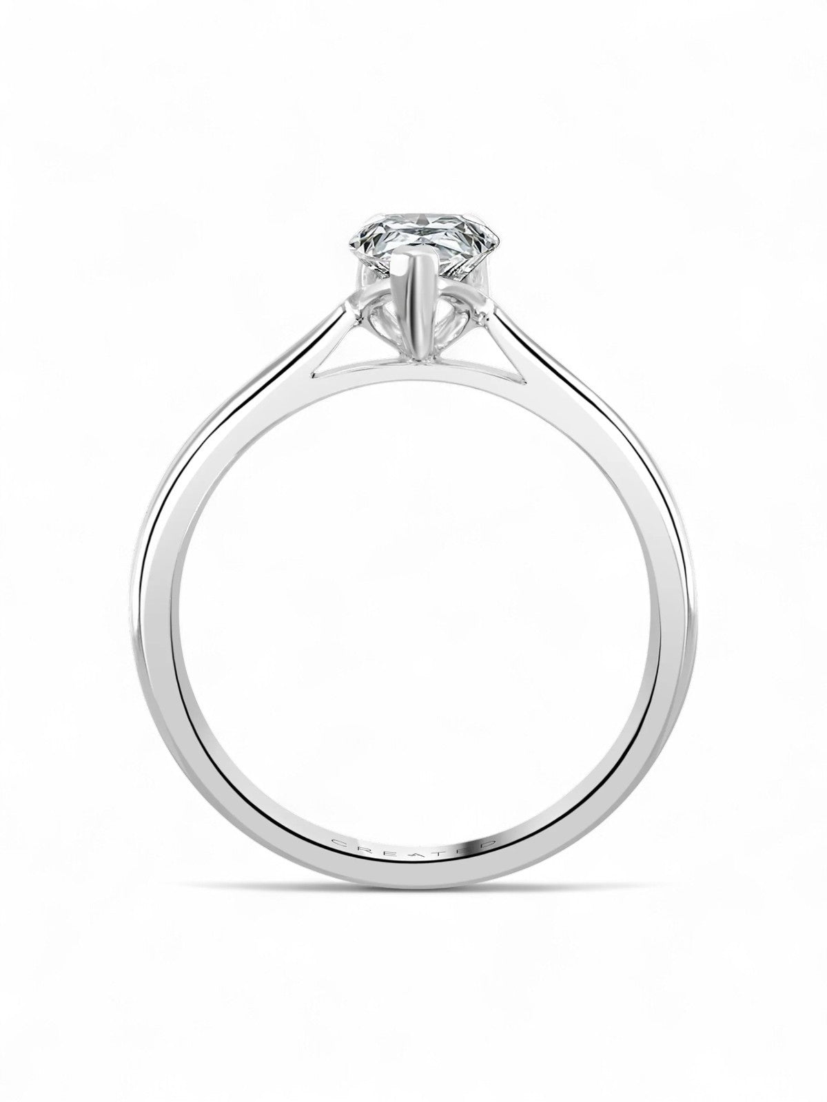Lab Grown Diamond Solitaire Engagement Ring 2.00ct Pear Cut in Platinum