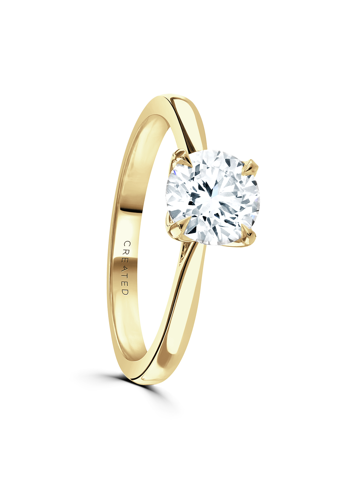 Lab Grown Diamond Solitaire Engagement Ring 1.00ct Round Brilliant Cut in 18ct Yellow Gold