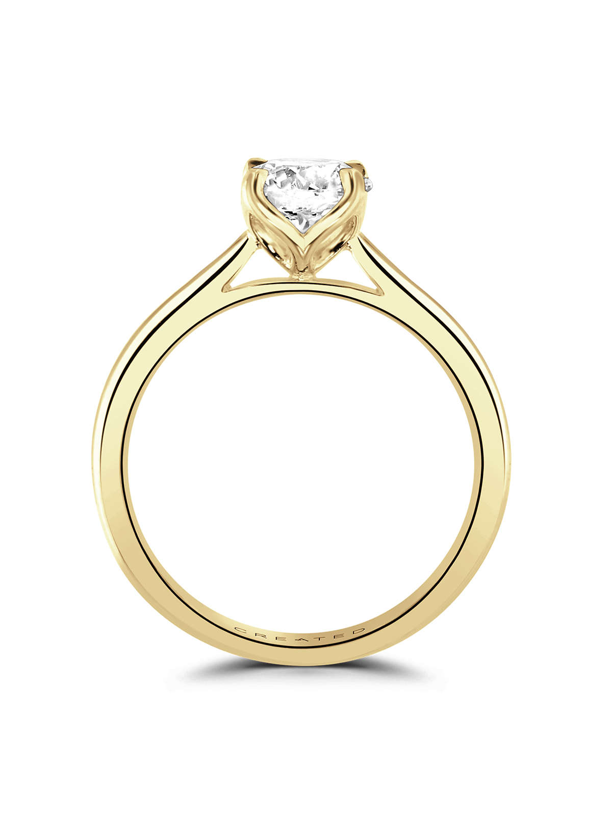 Lab Grown Diamond Solitaire Engagement Ring 1.00ct Round Brilliant Cut in 18ct Yellow Gold