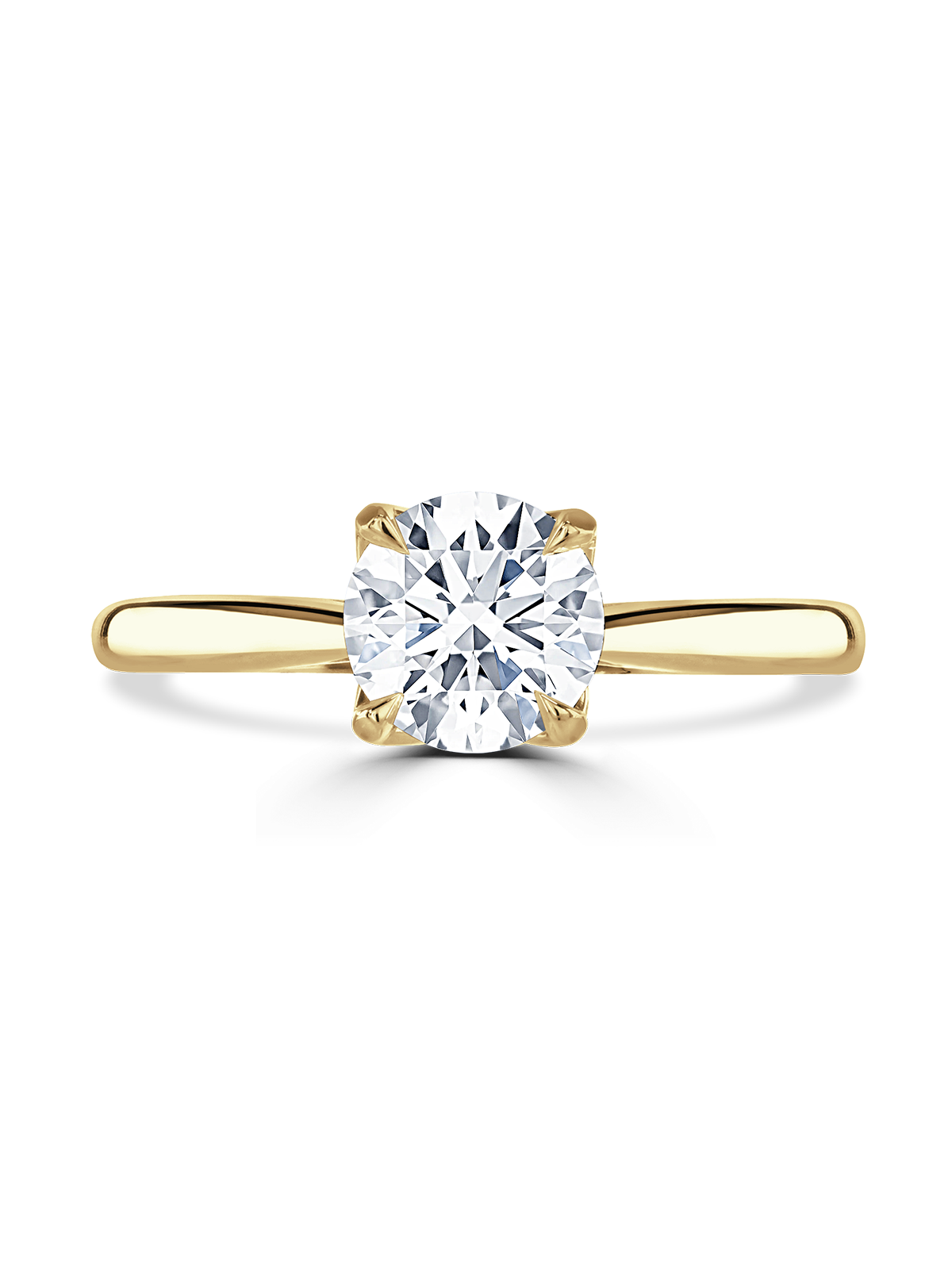 Lab Grown Diamond Solitaire Engagement Ring 1.00ct Round Brilliant Cut in 18ct Yellow Gold