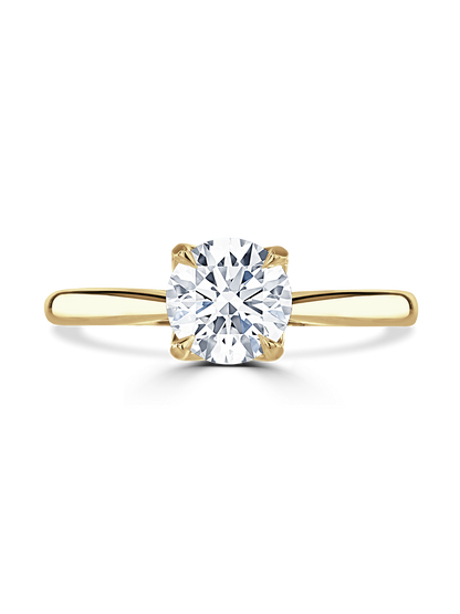 Lab Grown Diamond Solitaire Engagement Ring 1.00ct Round Brilliant Cut in 18ct Yellow Gold
