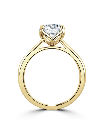 Lab Grown Diamond Solitaire Engagement Ring 2.00ct Round Brilliant Cut in 18ct Yellow Gold