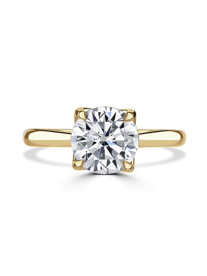 Lab Grown Diamond Solitaire Engagement Ring 2.00ct Round Brilliant Cut in 18ct Yellow Gold