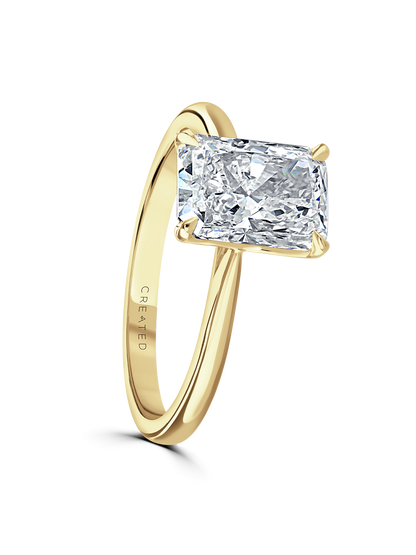 Lab Grown Diamond Solitaire Engagement Ring 1.00ct Radiant Cut in 18ct Yellow Gold