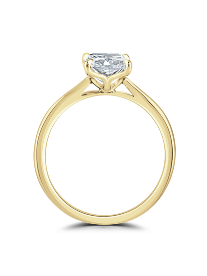 Lab Grown Diamond Solitaire Engagement Ring 1.00ct Radiant Cut in 18ct Yellow Gold