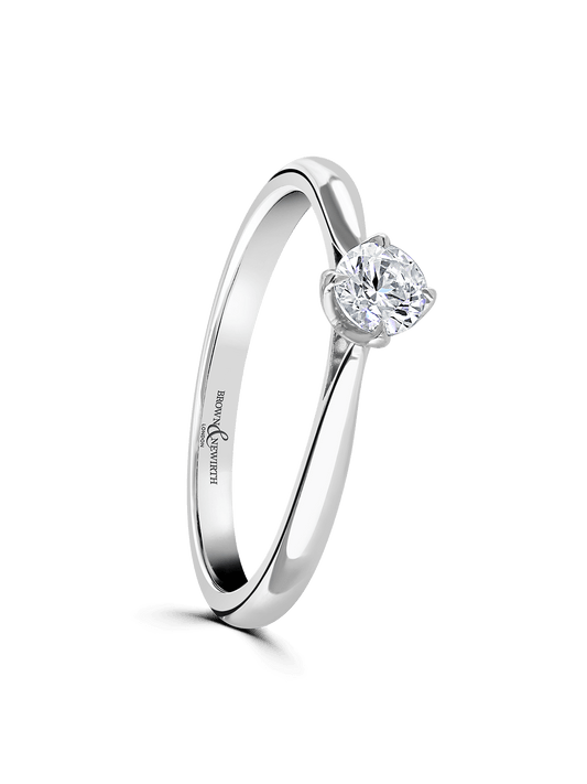 Diamond Solitaire Engagement Ring 0.25ct Brilliant Cut in Platinum