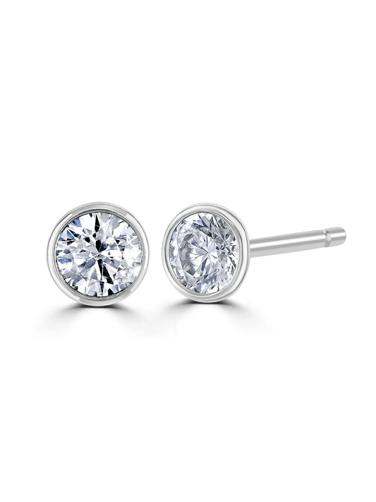Brown & Newirth 0.30ct Brilliant Cut Solitaire Stud Earrings in 9ct White Gold