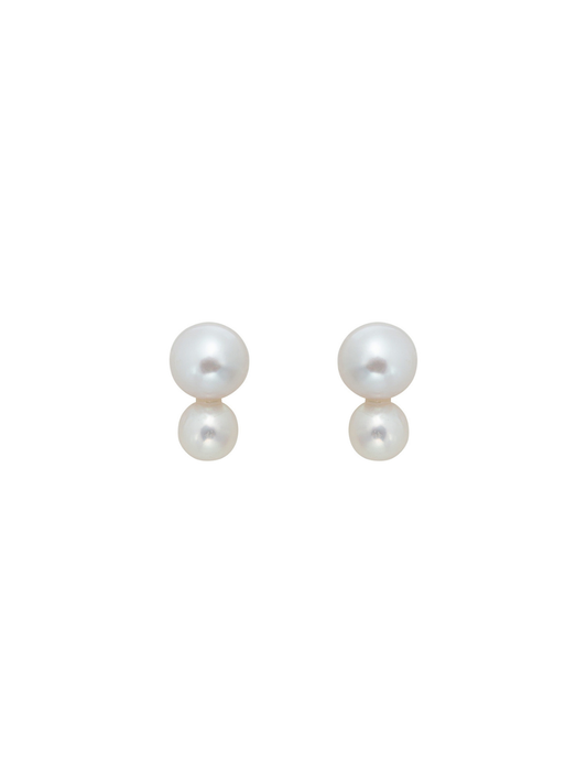 Ora Pearls Plua Pearl Stud Earrings - Medium- Gold ESDMSG