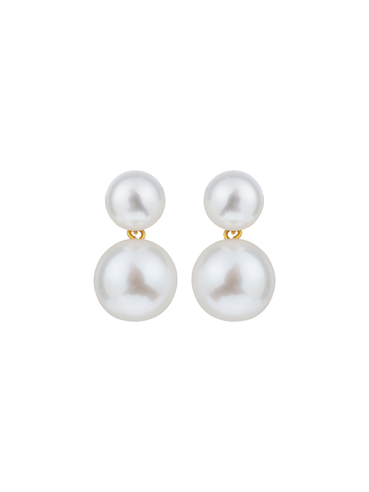 Ora Pearls Duet Pearl Stud Earrings - X Large - Gold ESDXLWG