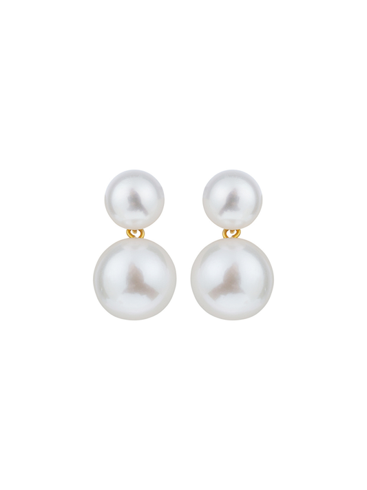 Ora Pearls Duet Pearl Stud Earrings - X Large - Gold ESDXLWG