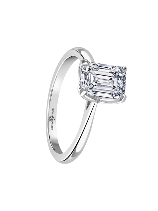 Lab Grown Diamond Solitaire Ring with 2.00ct Emerald Cut Diamond in Platinum