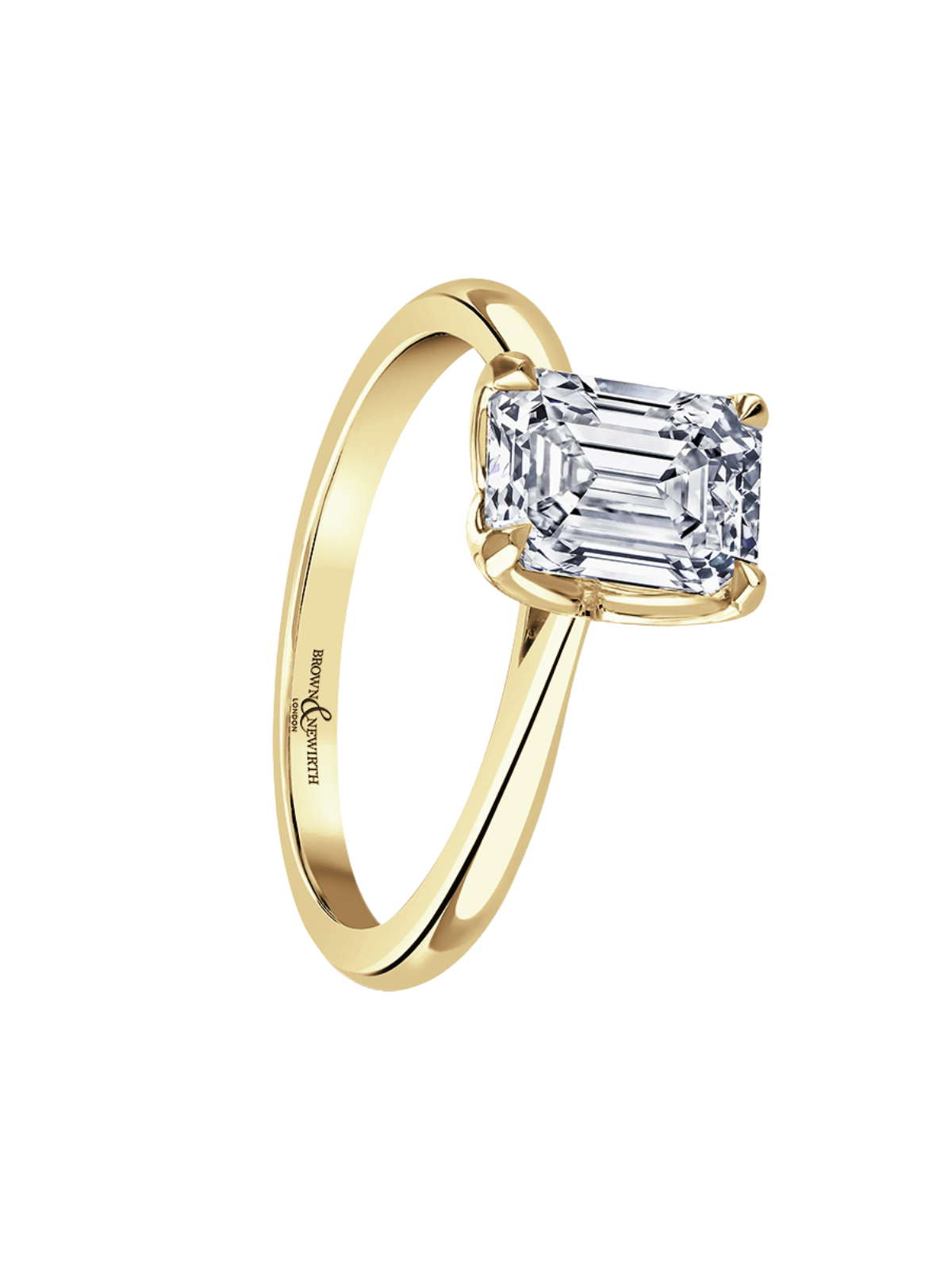 Lab Grown Diamond Solitaire Ring with 3.00ct Emerald Cut Diamond in 9ct Yellow Gold