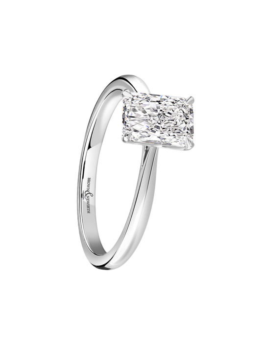 Lab Grown Diamond Solitaire Ring with 1.00ct Radiant Cut Diamond in Platinum