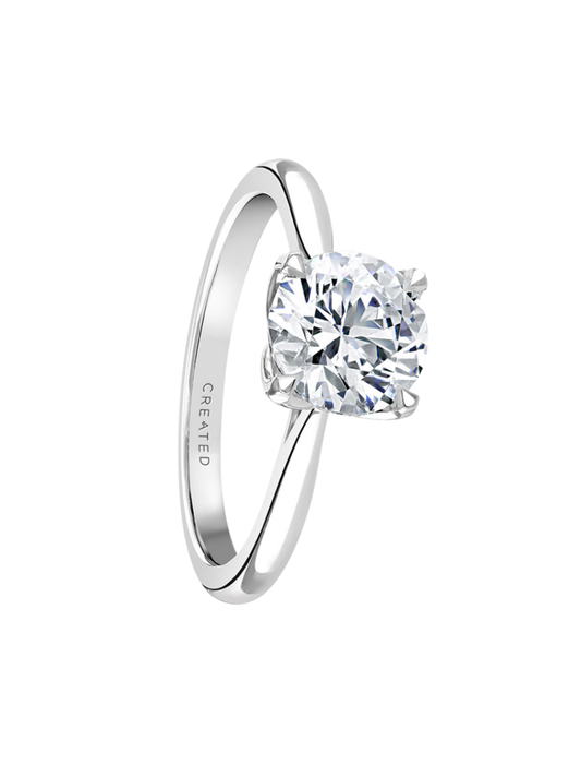 Lab Grown Diamond Solitaire Ring with 1.50ct Round Brilliant Diamond in Platinum