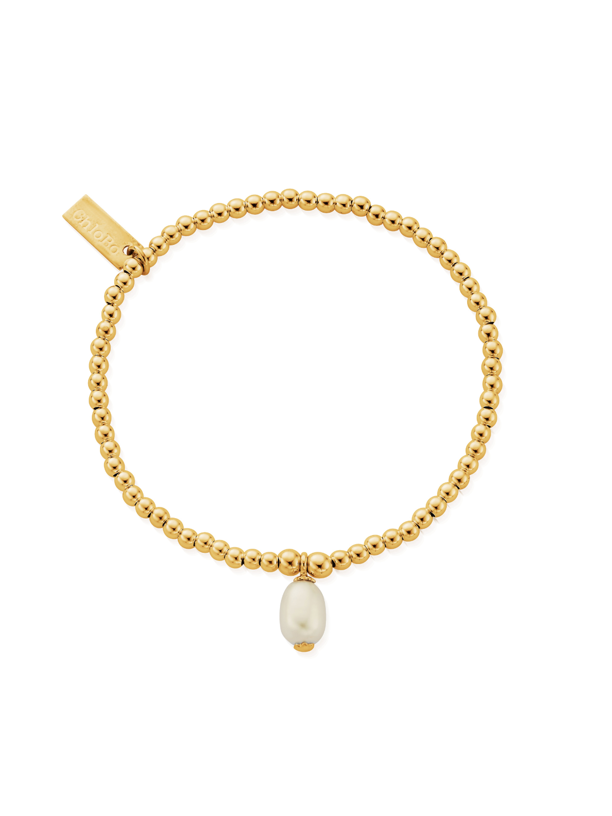 ChloBo Cute Charm Pearl Drop Bracelet in Gold Plating