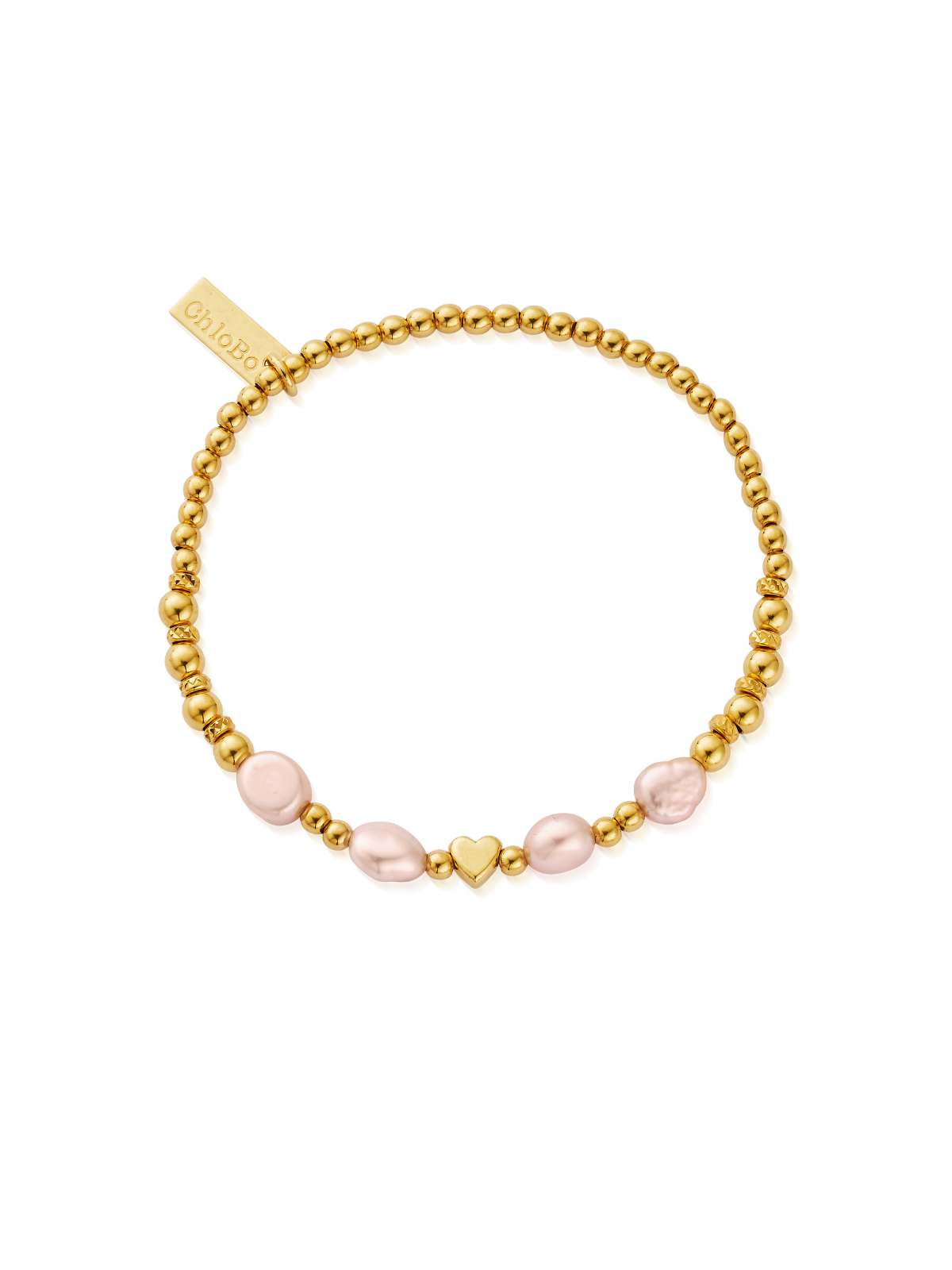 ChloBo With Love Pink Pearl Bracelet in Gold Plating
