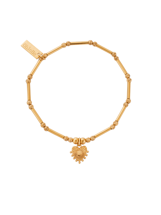 ChloBo Dainty Moon Cut Sparkle Glowing Beauty Bracelet in Gold Plating