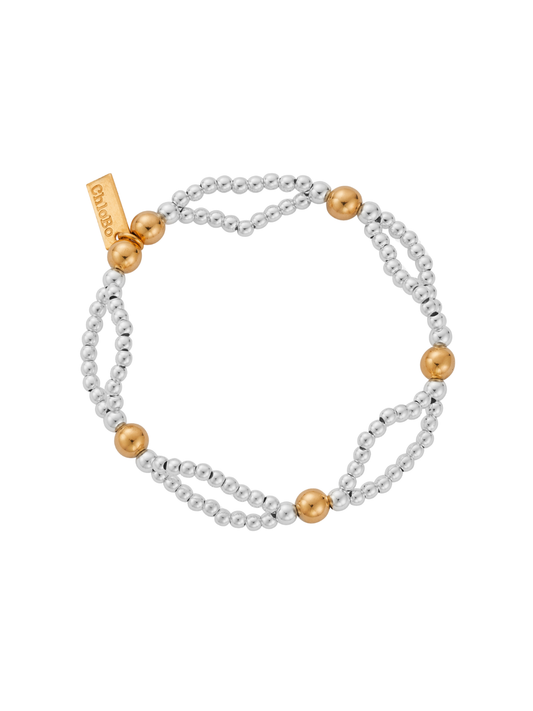 ChloBo Mixed Metal Entwined Bracelet in Silver & Gold Plating