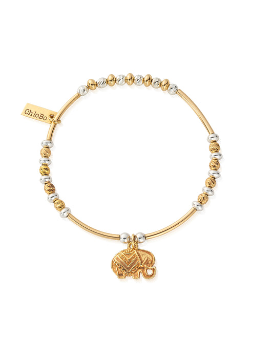 ChloBo Decorated Elephant Bracelet in Silver & Gold Plating GMBSBNH4024