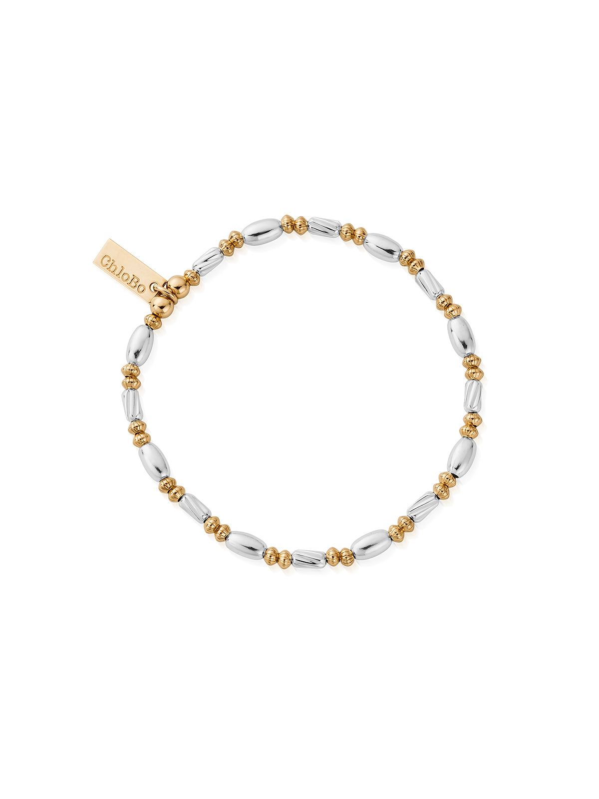 ChloBo Twisted Oval Bracelet in Silver & Gold Plating GMBTOVAL