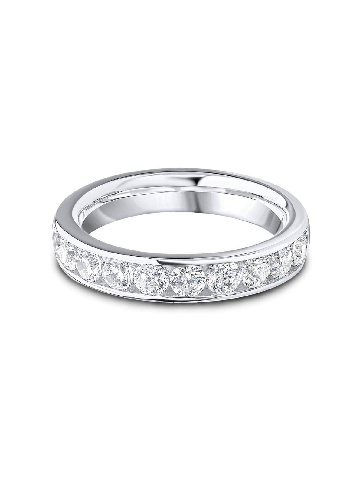 Lab Grown Diamond Half Eternity Ring 1.00ct Brilliant Cut in Platinum