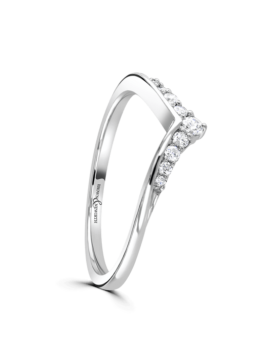 Diamond Set Platinum Wedding Ring 0.12ct Brilliant Cut