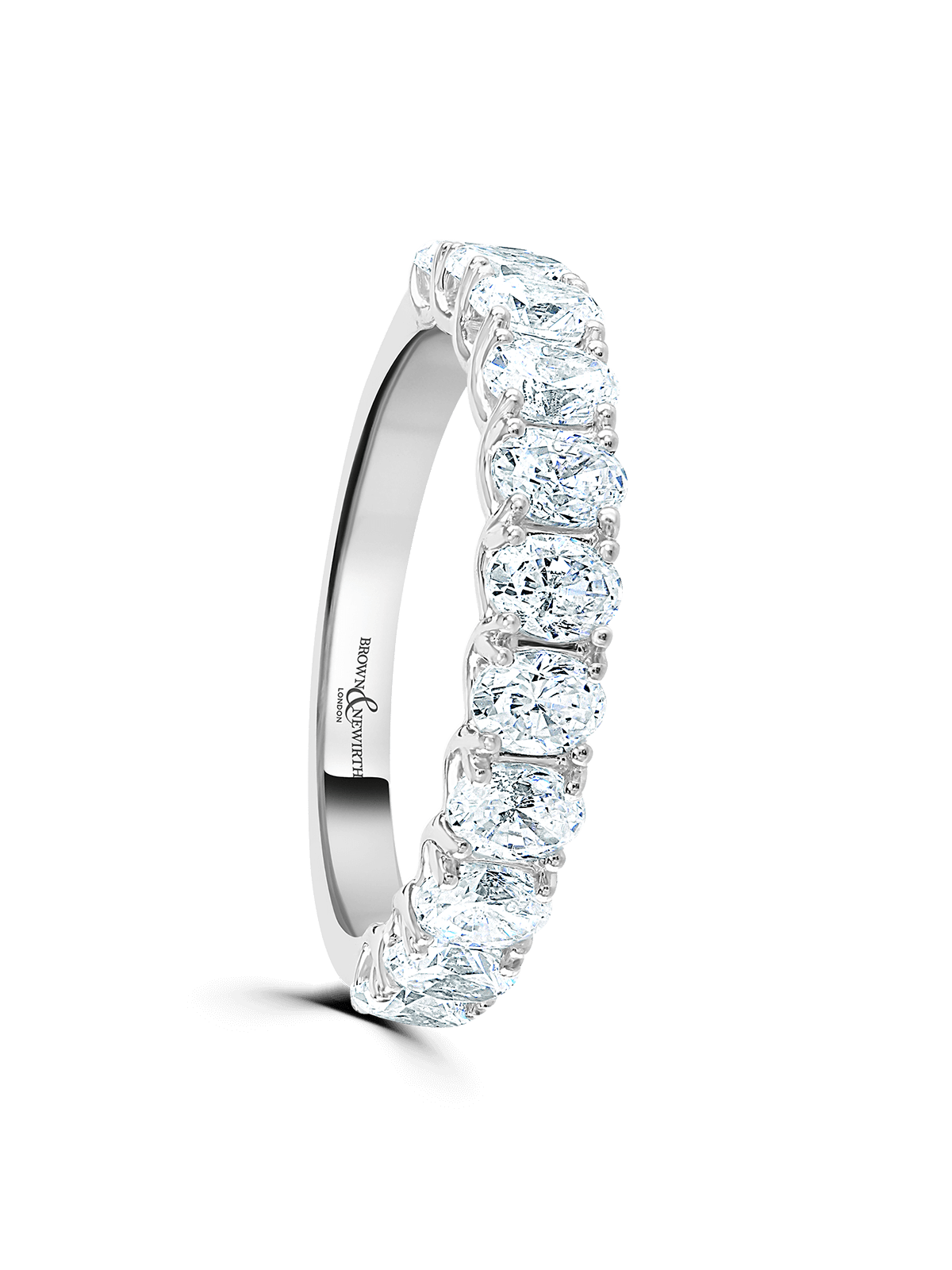 Diamond Set Platinum Wedding Ring 1.46ct Oval Cut