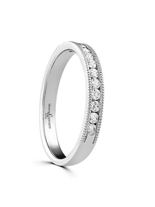 Diamond Set 18ct White Gold Wedding Ring 0.20ct Brilliant Cut