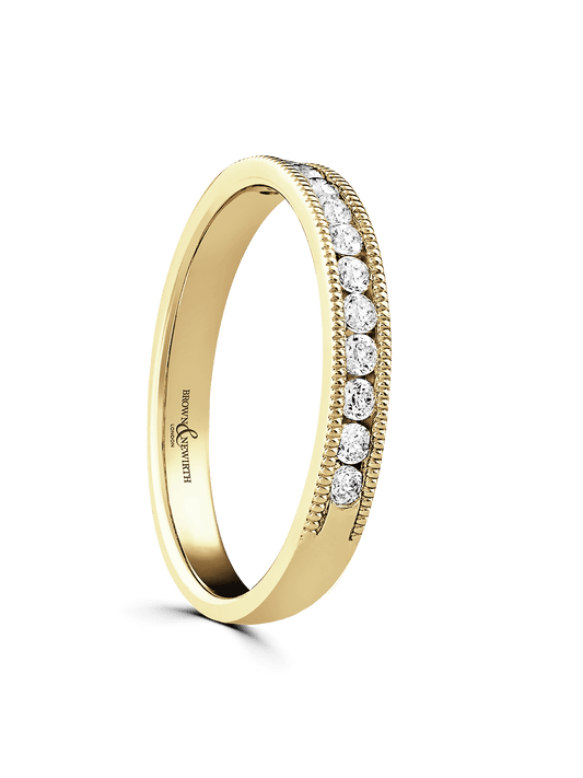 Diamond Set 9ct Yellow Gold Wedding Ring 0.20ct Brilliant Cut