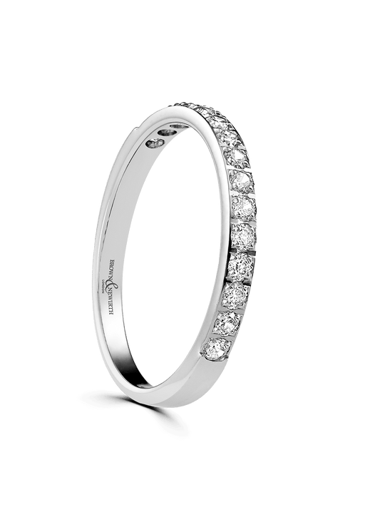 Diamond Half Eternity Ring 0.25ct Brilliant Cut in 18ct White Gold