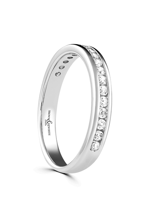 Diamond Set Platinum Wedding Ring 0.20ct Brilliant Cut