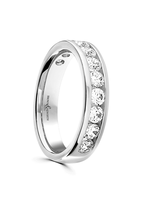 Diamond Set Platinum Wedding Ring 1.00ct Brilliant Cut