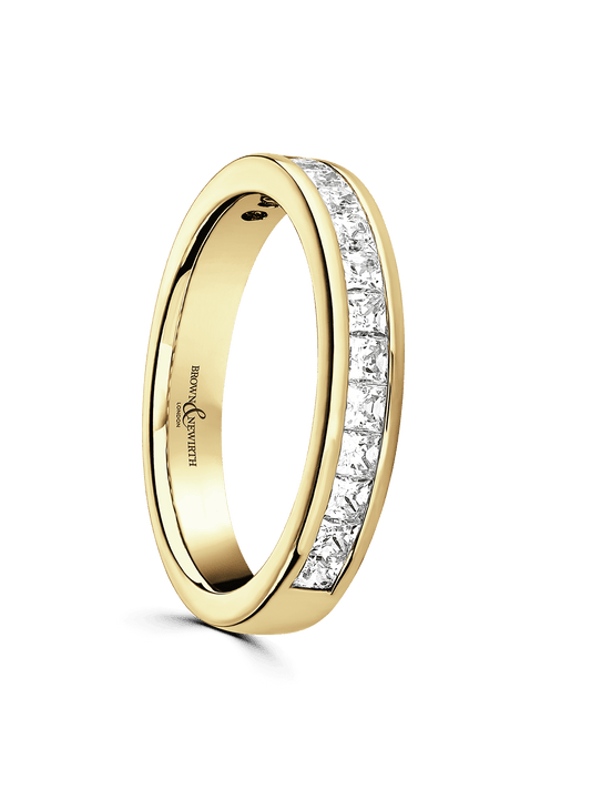 Diamond Half Eternity Ring 0.75ct Princess Cut in 9ct Yellow Gold
