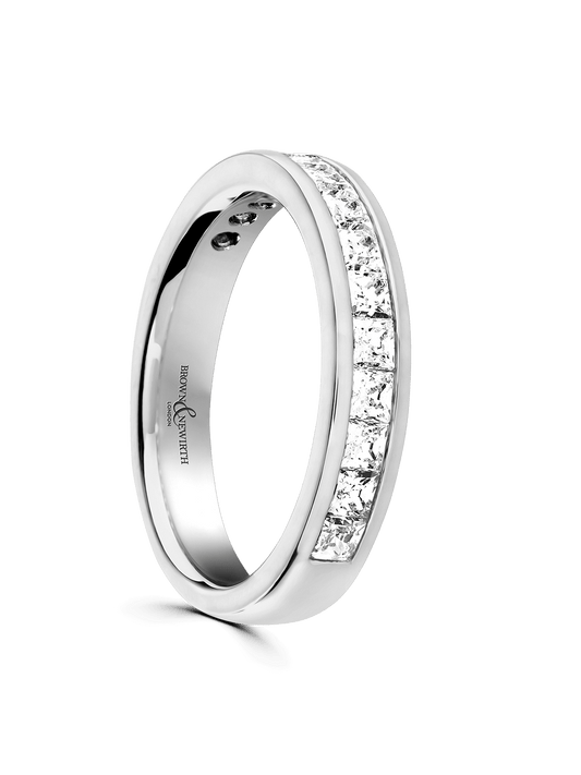 Diamond Set Platinum Wedding Ring 1.00ct Princess Cut