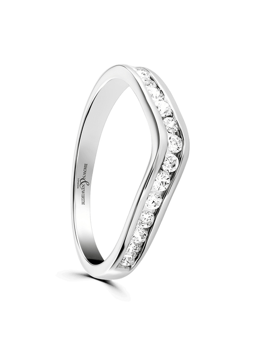 Diamond Half Eternity Ring 0.33ct Brilliant Cut in 18ct White Gold