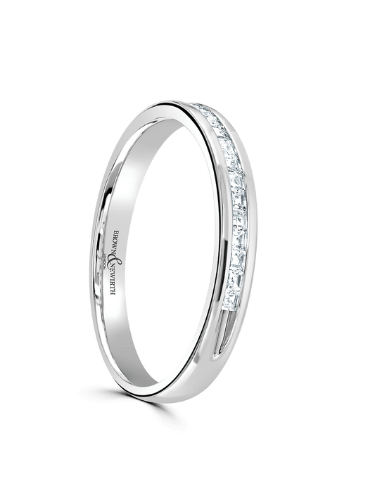 Diamond Half Eternity Ring 0.20ct Princess Cut in 9ct White Gold