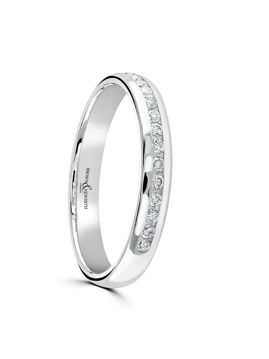 Diamond Half Eternity Ring 0.19ct Brilliant Cut in Platinum