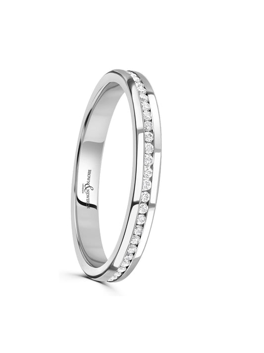 Diamond Set 9ct White Gold Wedding Ring 0.12ct Brilliant Cut