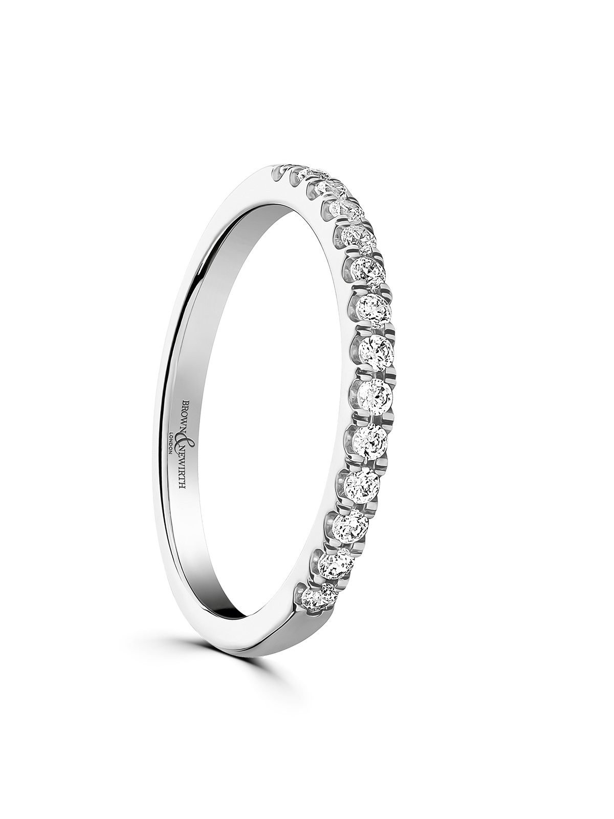 Diamond Set Platinum Wedding Ring 0.20ct Brilliant Cut