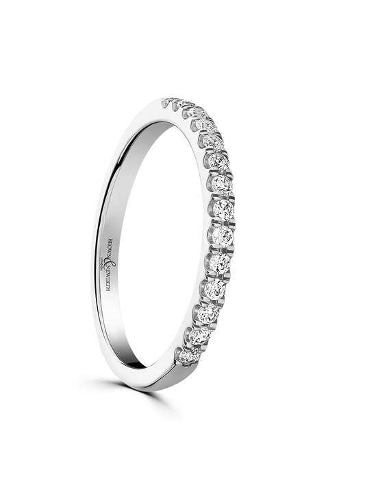 Diamond Half Eternity Ring 0.20 Brilliant Cut in Platinum